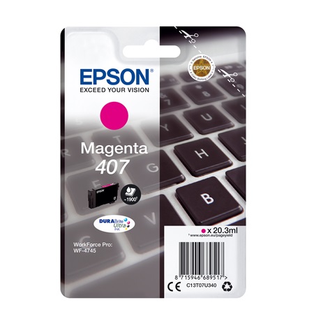 Epson 407 (T07U340) Magenta Original DURABrite Ultra Ink Cartridge