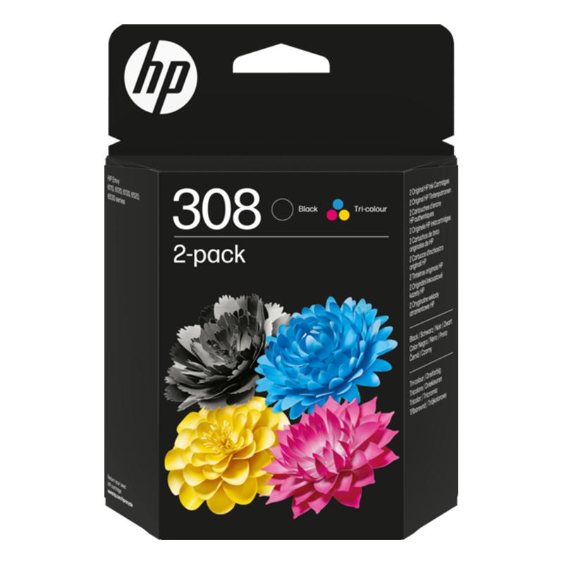 HP 308 (6L6S6UE) Original Black and Tri-Colour Ink Cartridge Multipack