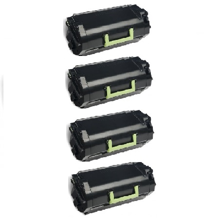 999inks Compatible Quad Pack Lexmark 622H Black Laser Toner Cartridges