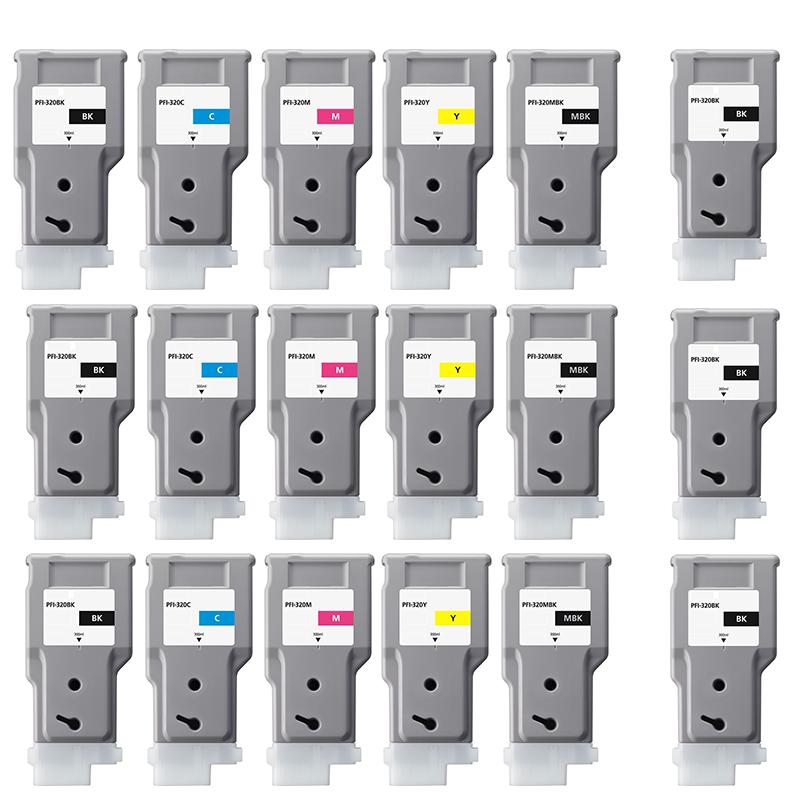 999inks Compatible Multipack Canon PFI-320 3 Full Sets + 3 FREE BLACK Inkjet Printer Cartridges