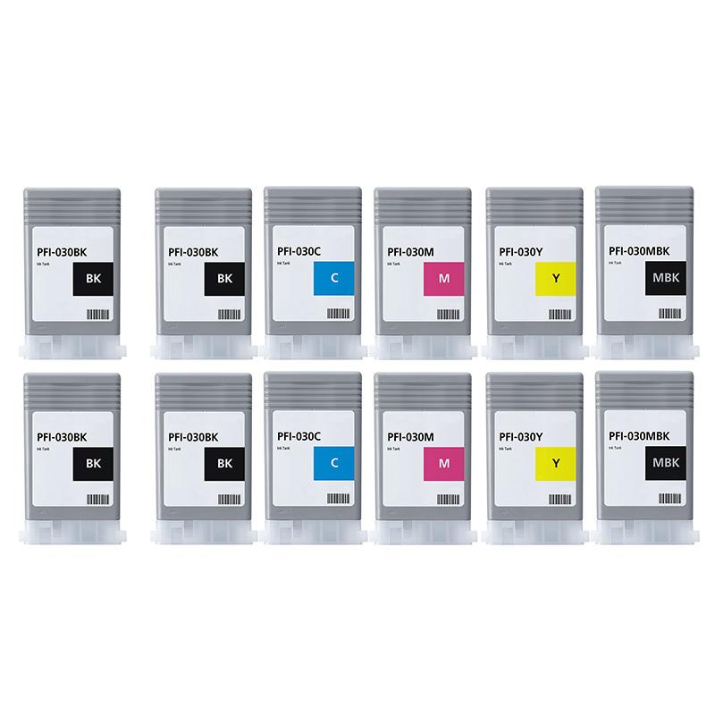 999inks Compatible Multipack Canon PFI-030 2 Full Sets + 2 FREE BLACK Inkjet Printer Cartridges