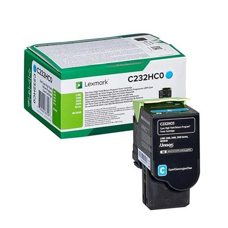 Lexmark C232HC0 Cyan Original High Capacity Return Program Toner Cartridge