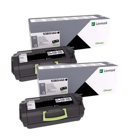 Lexmark 53B0HA0 Black Original High Capacity Laser Toner Cartridge Twin Pack