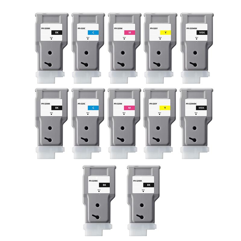 999inks Compatible Multipack Canon PFI-320 2 Full Sets + 2 FREE BLACK Inkjet Printer Cartridges