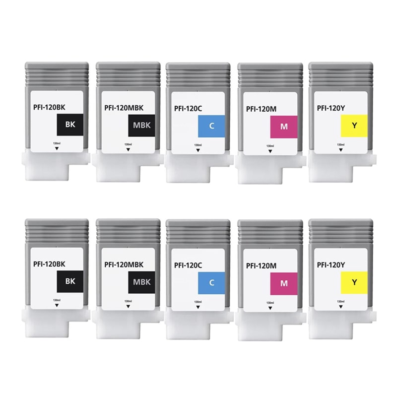 999inks Compatible Multipack Canon PFI-120BK and PFI-120MBK/C/M/Y 2 Full Sets Inkjet Cartridges