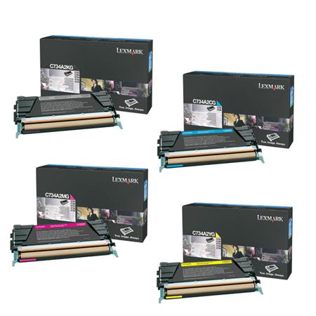 Lexmark C746H1KG/C748H1C/YG Full Set Original High Capacity Laser Toner Cartridges
