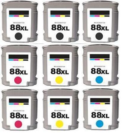 999inks Compatible Multipack HP 88XL 2 Full Sets + 1 Extra Black Inkjet Printer Cartridges