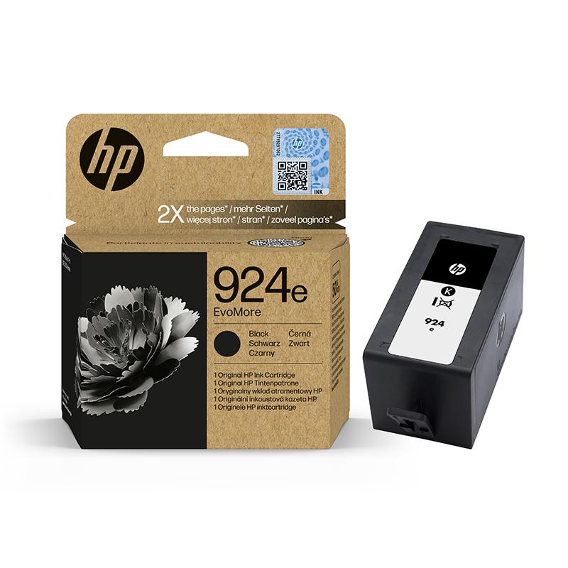 HP 924e EvoMore Black Original High Capacity Ink Cartridge (4K0V0NE)