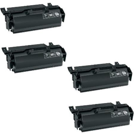 999inks Compatible Quad Pack Lexmark X651H11E Black High Capacity Laser Toner Cartridges