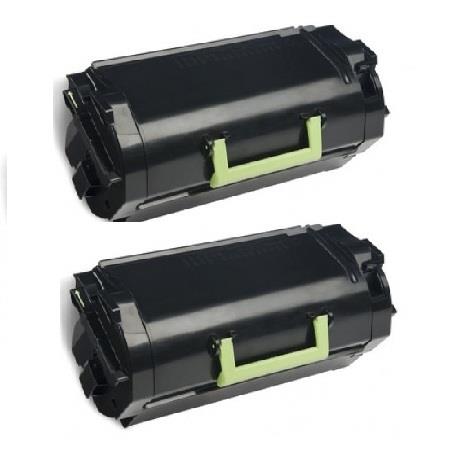 999inks Compatible Twin Pack Lexmark 620XA Black Extra High Capacity Laser Toner Cartridges