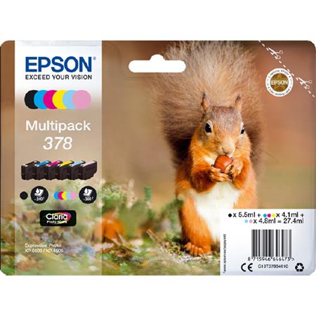 Epson 378 Original Claria Photo HD Standard Capacity Ink Cartridge Multipack (Squirrel)