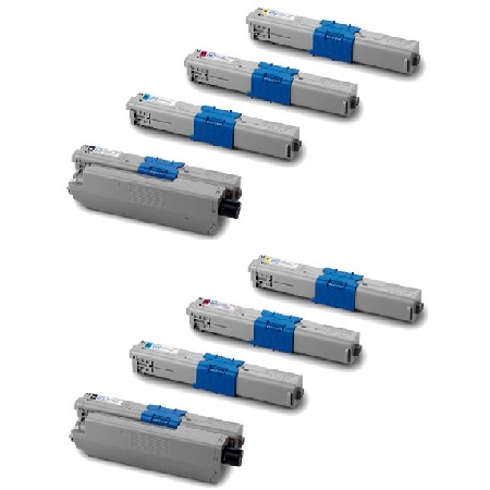 999inks Compatible Multipack OKI 44973508/44469722/24 2 Full Sets Laser Toner Cartridges
