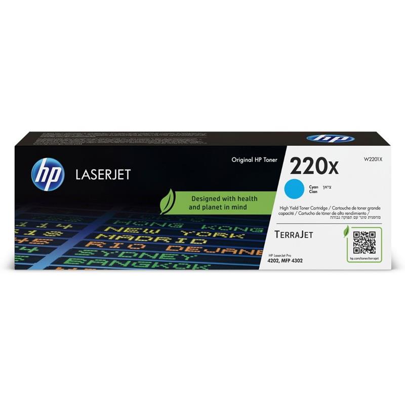 HP 220X (W2201X) Cyan Original High Capacity Toner Cartridge