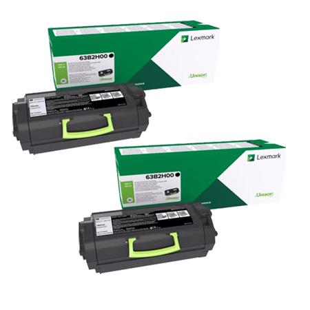 Lexmark 63B2H00 Black High Capacity Orignal Laser Toner Cartridge Twin Pack