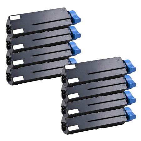 999inks Compatible Eight Pack Oki 44917602 Black High Capacity Laser Toner Cartridges