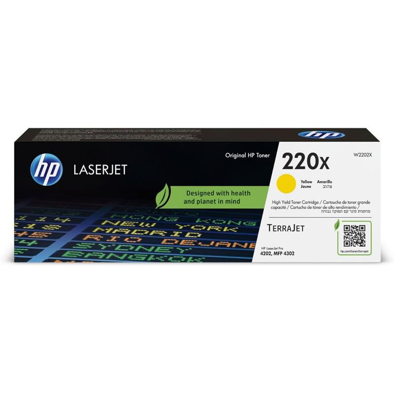 HP 220X (W2202X) Yellow Original High Capacity Toner Cartridge
