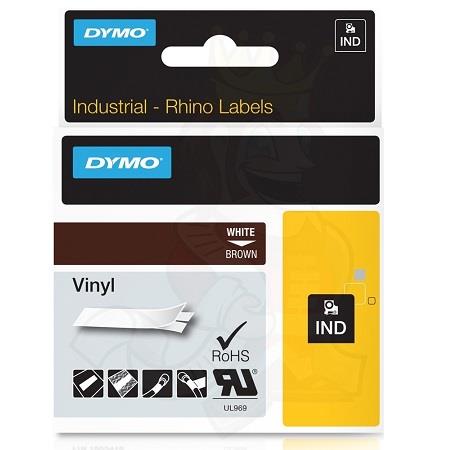 Dymo 1805412 Original Label Tape (12mmx5.5m) White On Brown