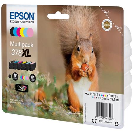 Epson 378XL Original Claria Photo HD High Capacity Ink Cartridge Multipack (Squirrel)