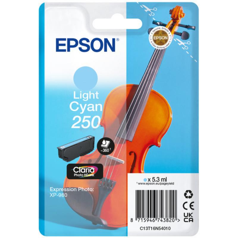Epson 250 (T16N54010) Light Cyan Original  Standard Capacity Ink Cartridge (Violin)