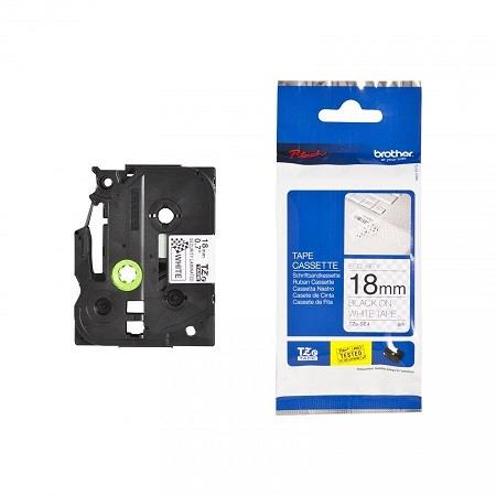 Brother TZe-SE4 Original P-Touch Label Tape (18mm x 8m) Black On White