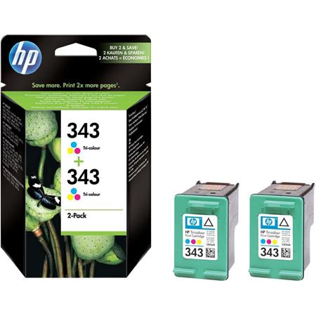 HP No. 343 Colour Standard Capacity Original Cartridge Twin Pack