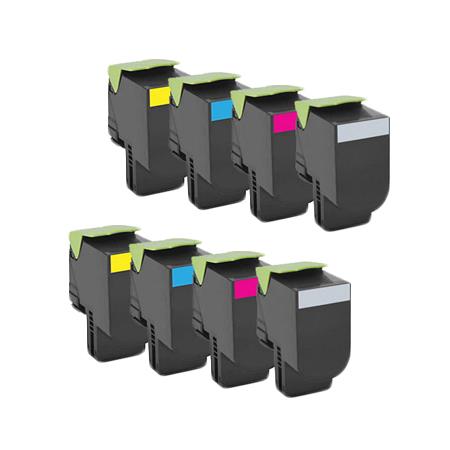 999inks Compatible Multipack Lexmark 80C2SK0/Y0 2 Full Sets Standard Capacity Laser Toner Cartridges