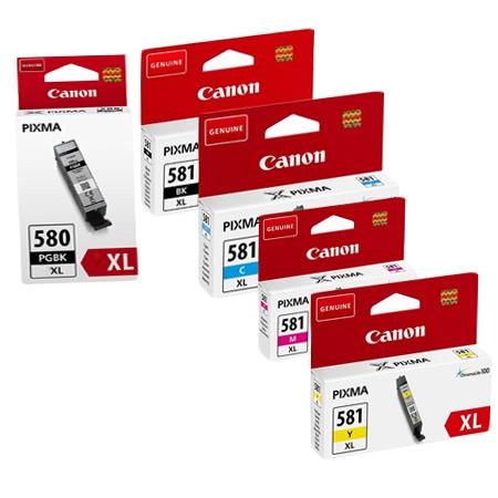 Canon PGI580XL/CLI581XL Full Set High Capacity Original Inkjet Printer Cartridges