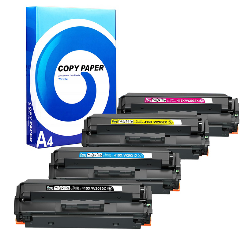 999inks Compatible Multipack HP 415X 1 Full Set High Capacity Toner Cartridges + Free A4 Ream Paper