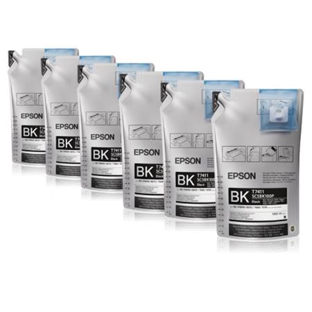 Epson T741X (T741X00) Black Original UltraChrome DS High Density Ink Cartridge (1L x 6 Packs)