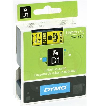 Dymo 45808 (S0720880) Original Label Tape (19mm x 7m) Black On Yellow