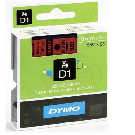 Dymo 40917 (S0720720) Original Label Tape (9mm x 7m) Black On Red