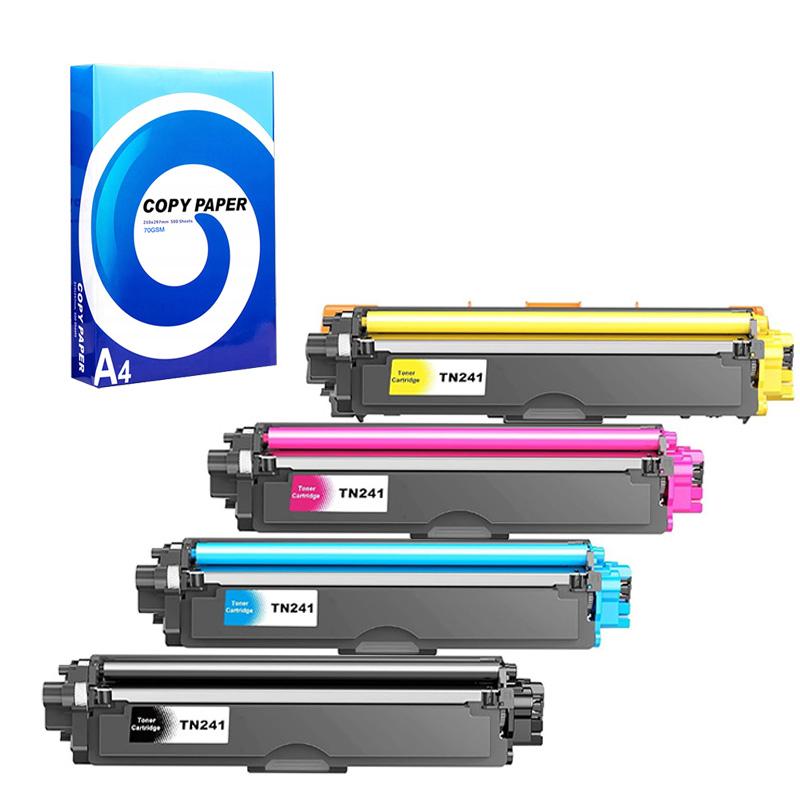 Compatible Multipack Brother TN241 1 Full Set Laser Toner Cartridges + Free Paper