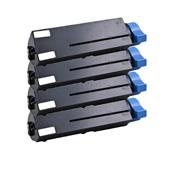 999inks Compatible Quad Pack Oki 44917602 Black High Capacity Laser Toner Cartridges
