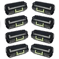 999inks Compatible Eight Pack Lexmark 622H Black Laser Toner Cartridges