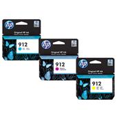 HP 912 (6JR41AE) C/M/Y Standard Capacity Original Inkjet Printer Cartridges Multipack (3 Pack)