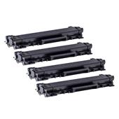 999inks Compatible Quad Pack Brother TN2410 Black Standard Capacity Laser Toner Cartridges