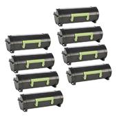 999inks Compatible Eight Pack Lexmark 56F2X00 Black Extra High Capacity Laser Toner Cartridges