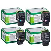 Lexmark C232HK0/Y0 Full Set Original High Capacity Laser Toner Cartridges