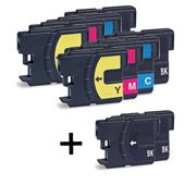 999inks Compatible Multipack Brother LC1100 2 Full Sets + 2 FREE Black High Capacity Inkjet Printer Cartridges