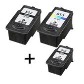 999inks Compatible Multipack Canon PG-512 and CL-513 1 Full Set + 1 Extra Black Inkjet Printer Cartridges
