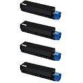 999inks Compatible Quad Pack Oki 44992402 Black Laser Toner Cartridges