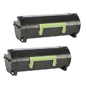 999inks Compatible Twin Pack Lexmark 502H (50F2H00) Black High Capacity Laser Toner Cartridges