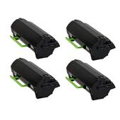 999inks Compatible Quad Pack Lexmark 25B3079 Black Standard Capacity Laser Toner Cartridges