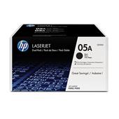 HP 05A Black Original Toner Cartridge with Smart Printing Technology - Twin Pack (CE505D)
