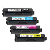 999inks Compatible Multipack Lexmark C332HK0-Y0 1 Full Set High Capacity Toner Cartridges