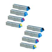 999inks Compatible Multipack OKI 45536509/12 2 Full Sets Laser Toner Cartridges