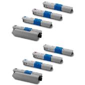 999inks Compatible Multipack OKI 44469804/44469722-24 2 Full Sets High Capacity Laser Toner Cartridges