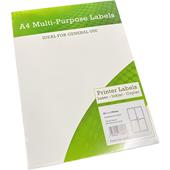Alpa Cartridge A4 Multipurpose Labels 4 Per Sheet 139 x 99mm (White) Pk of 100