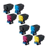 999inks Compatible Multipack Konica Minolta TNP-27K/C/M/Y 2 Full Sets Laser Toner Cartridges