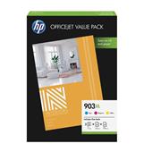 HP 903XL (1CC20AE) InkJet Value Pack - 3 Colour Ink Cartridges + A4 Paper
